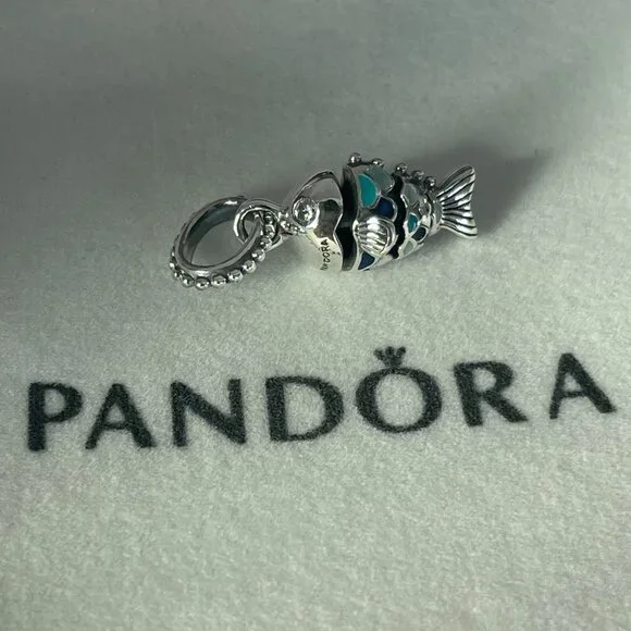 Pandora Blue Scaled Fish Dangle Charm
